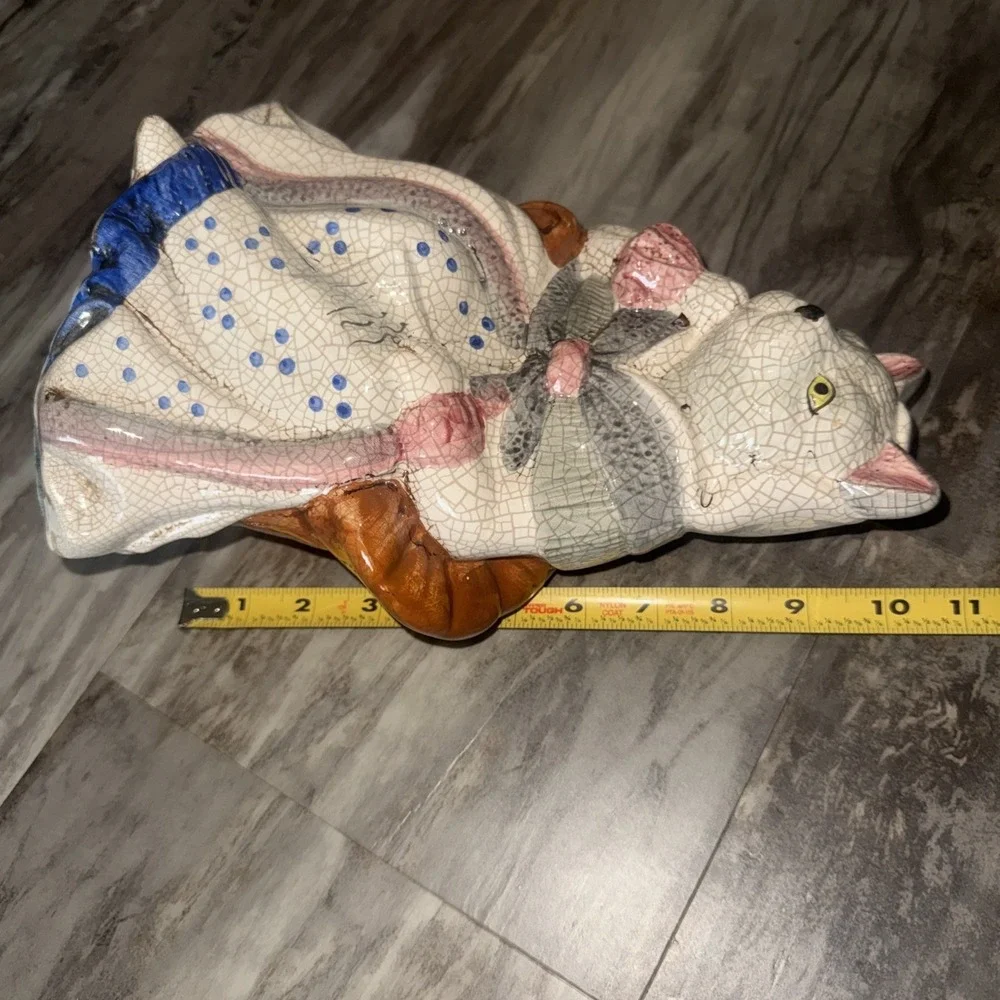 Cat Ceramic Crackle Finish Decorative Figurine 10